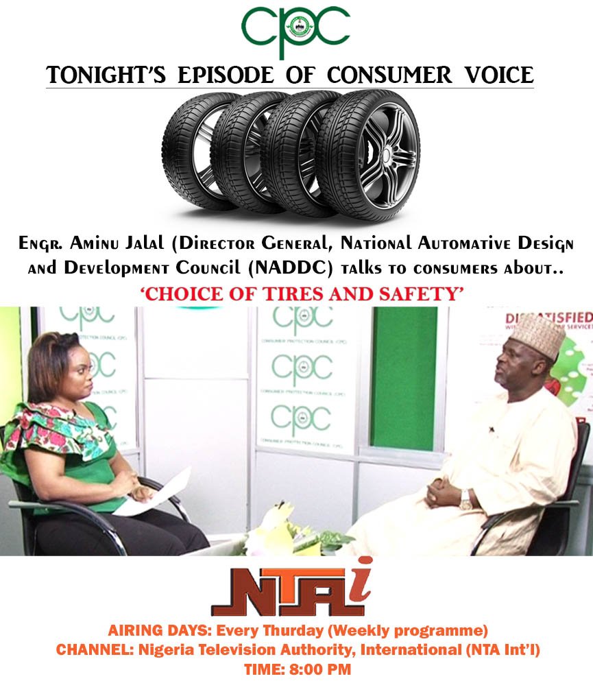 fccpcnigeria's tweet photo. Safety 1st-Learn more about Tires @Chude @wefmng @ConsumerWise @poorserviceNG @One_Consumer @BudgITng @EiENigeria https://t.co/upTVyWh8GH