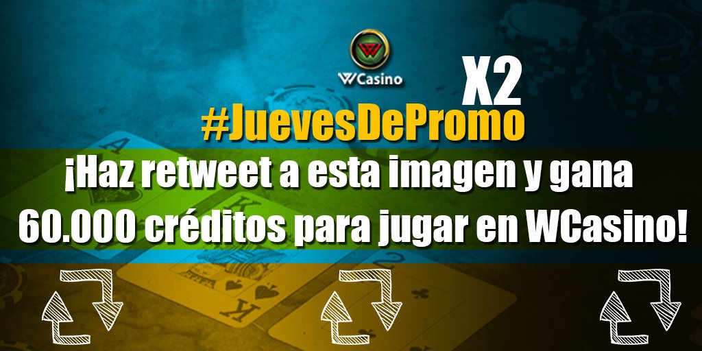 Hoy tenemos #JuevesDePromo2X ¡Gana 60.000 créditos al retuitear esta imagen y disfruta jugando con nosotros!