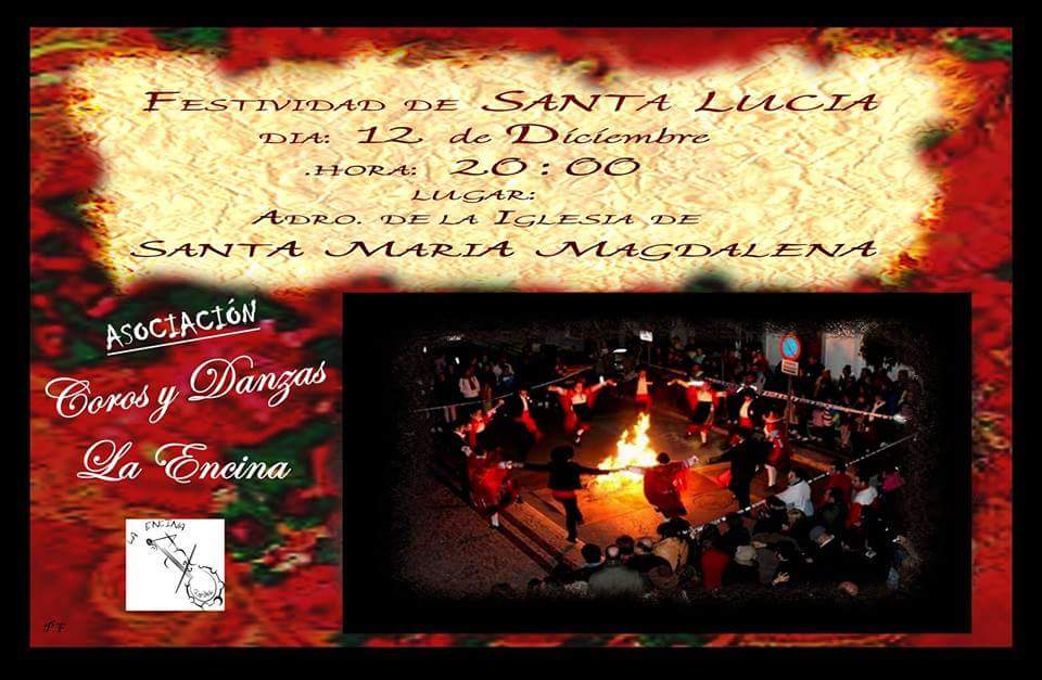 cydlaencina's tweet photo. Os esperamos este sábado a las 20:00h en la Plaza de Santa María Magdalena. #Olivenza #Tradicion #SantaLucia https://t.co/VLUORpN4HP
