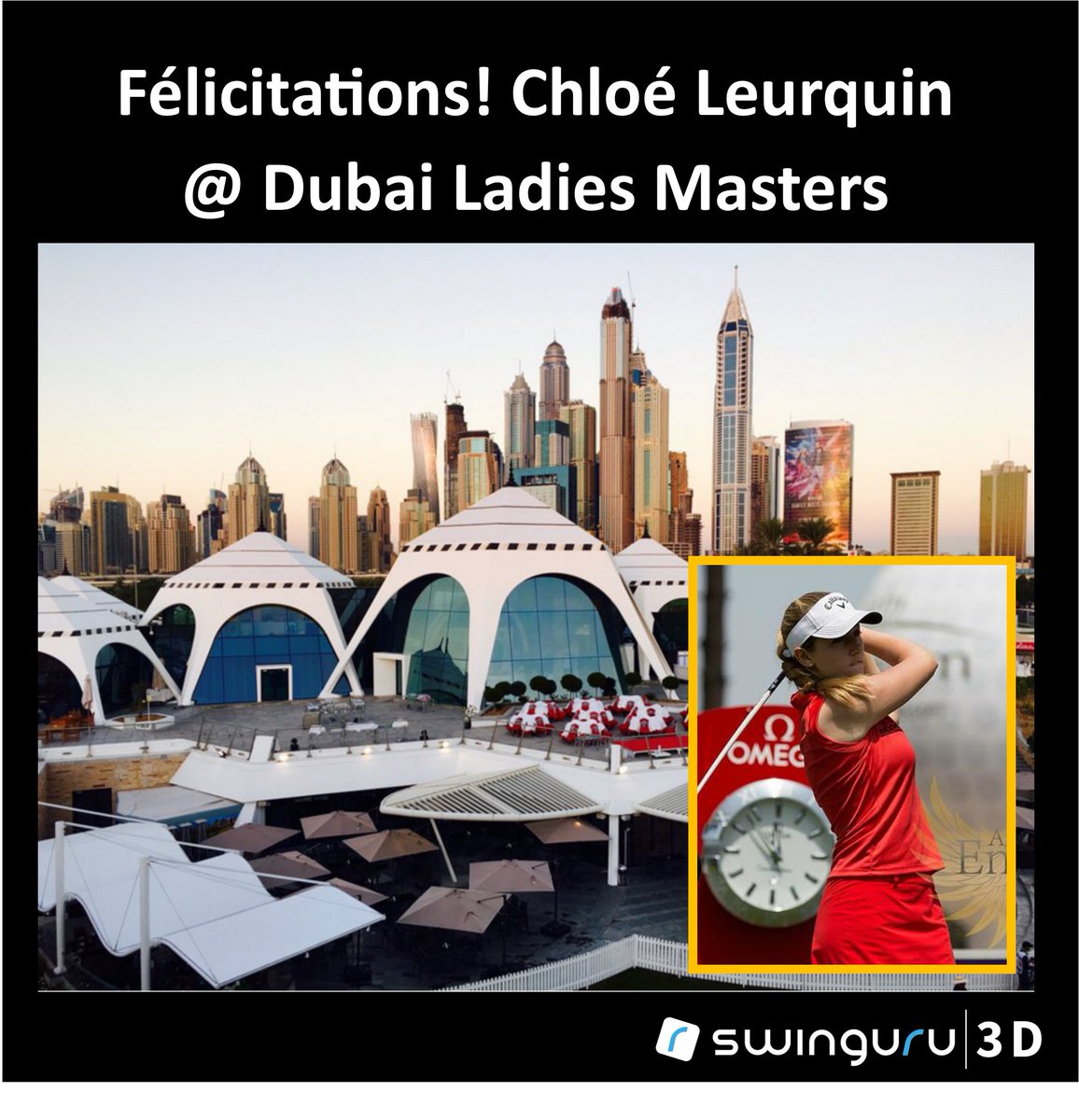 3dswinglab's tweet photo. Félicitations! @Chloleurquin Solid Rounds1&amp;2 #WeekendCharge in DUBAi @OmegaDLM @LETgolf  #ODLM2015 @SwinguruGolf USA https://t.co/YSiOeTd9sW