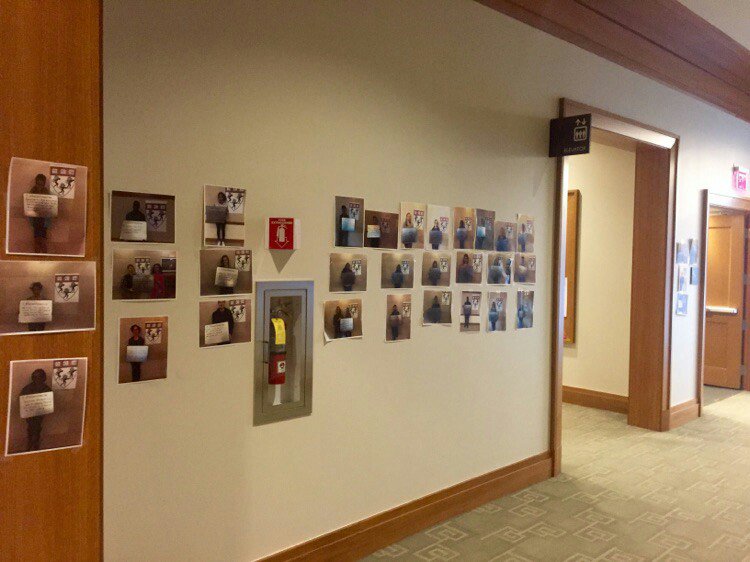 ReclaimHLS's tweet photo. Photos of why we #ReclaimHLS outside the room where a faculty mtg is supposed to be. #HarvardLawProtest https://t.co/NKDS3SsSGV