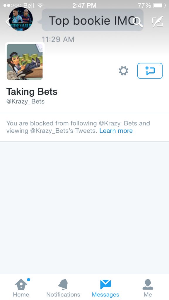 betlordz's tweet photo. Blocked and scammed $9 by @Krazy_Bets don't bet with him https://t.co/kquimhBEdF