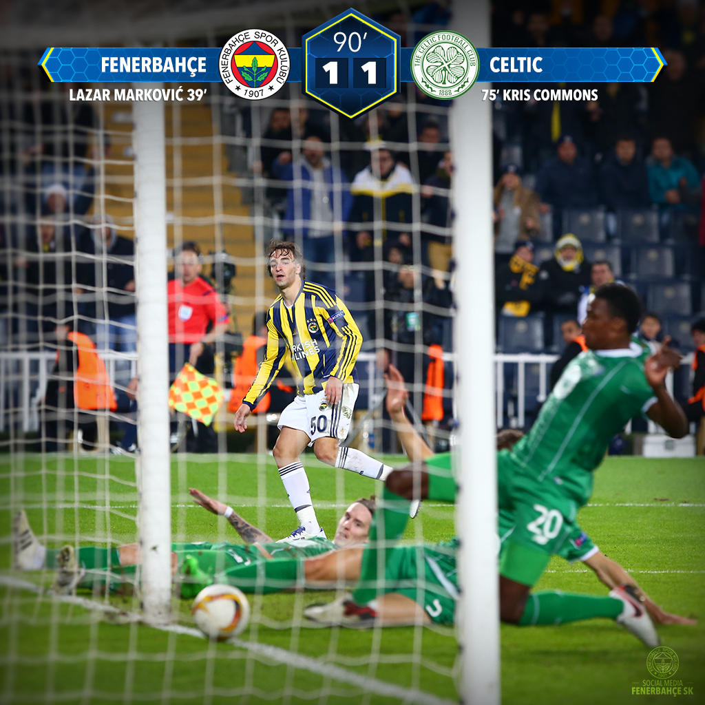 Maç Sonucu | Fenerbahçe 1-1 Celtic. Fenerbahçemiz <a href="/EuropaLeague/">UEFA Europa League</a>'de bir üst tura çıkıyor!