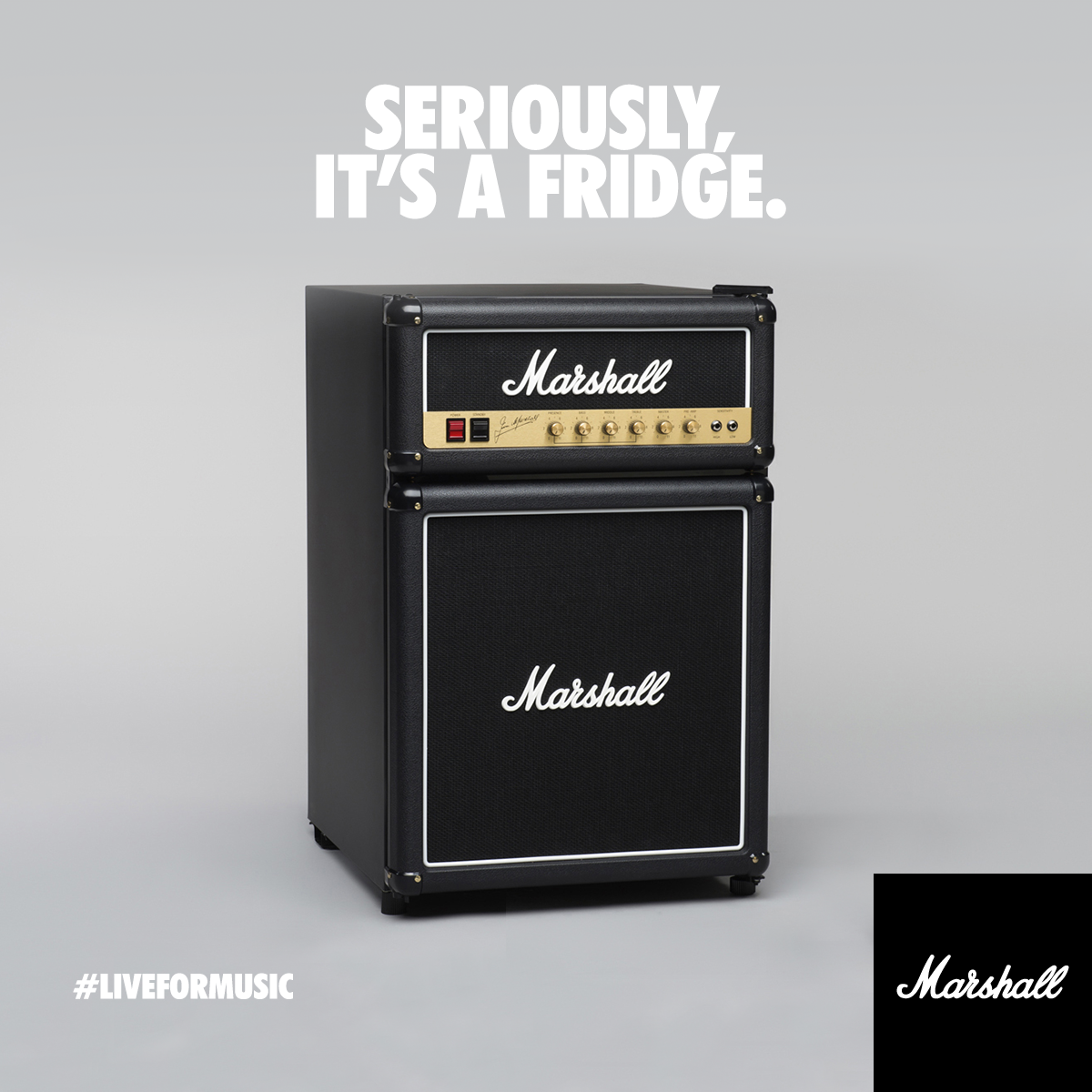 marshallamps's tweet photo. Keep your beers cold this Christmas with the Marshall Fridge, made using genuine JCM800 parts #liveformusic https://t.co/wWvGeIR3c6