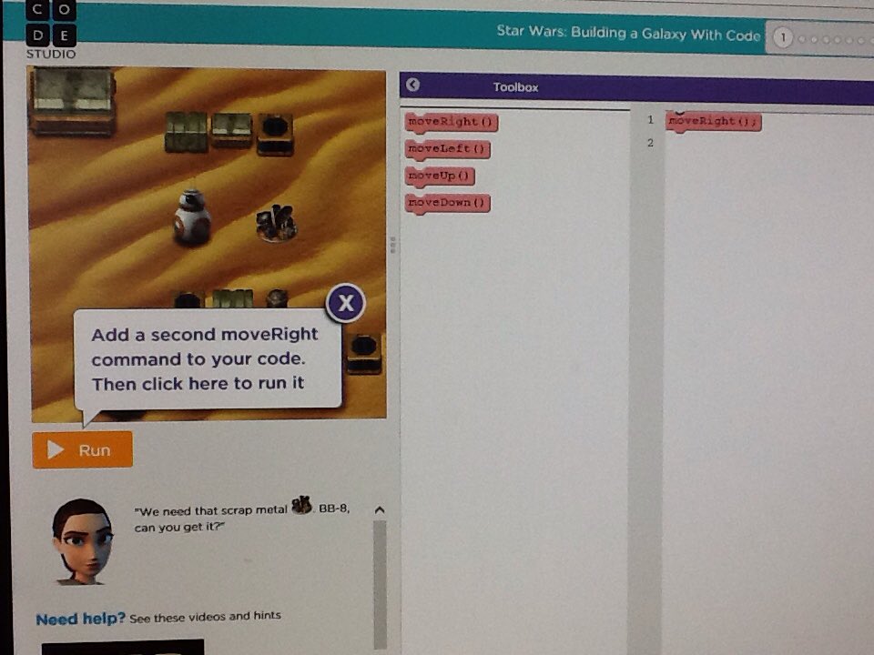 TSB_TechAmandaB's tweet photo. Participating with schools across in the country in the hour of code this week! #javascript #code #HourOfCode https://t.co/R8zIIwQkdl