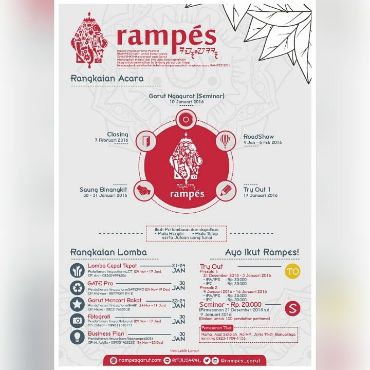 Hai adik2ku. Ini dia rangkaian acara di rampes yang kece badai. Temukan pengalaman, teman baru di event ini 😊😀😁