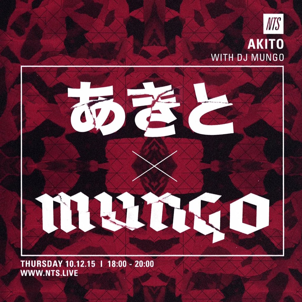 B2B spesh with <a href="/MANLIKEMUNGO/">MUNGO</a> from 6-8pm tonight on <a href="/NTSlive/">NTS Radio</a> ~ come down or lock in!