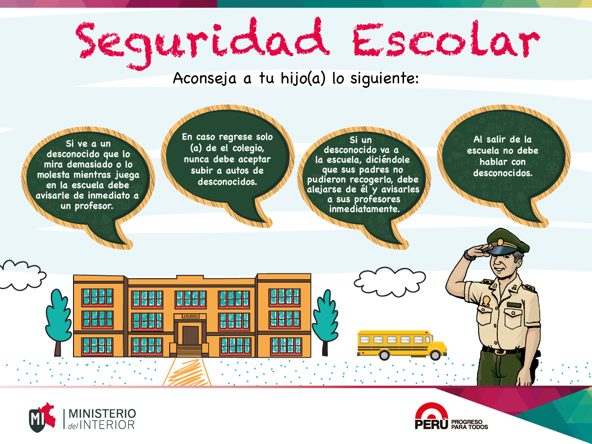 MininterPeru's tweet photo. #DatoMININTER Comparte con tus hijos los siguientes consejos de #SeguridadEscolar https://t.co/6wmviPSOhb