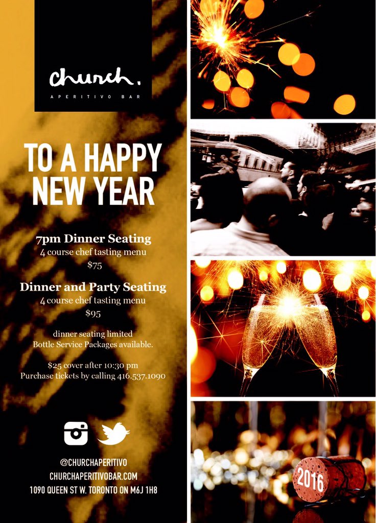 Book your New Years with us! Dinner drinks!!