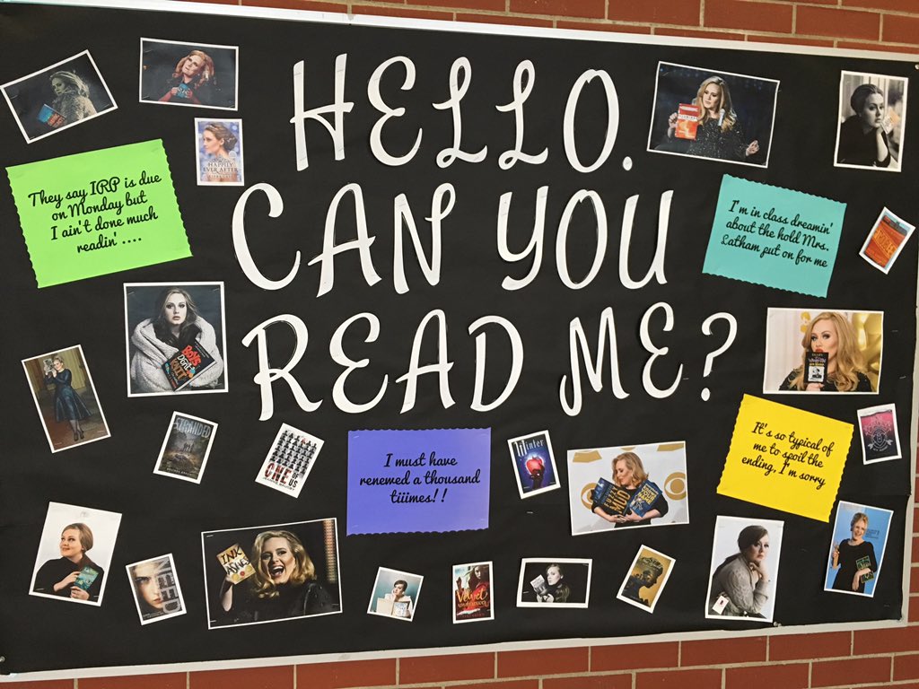RJGreyLib's tweet photo. Hello. Can You Read Me? New RJ Grey Library bulletin board! @Adele https://t.co/NdwHkjQvnV