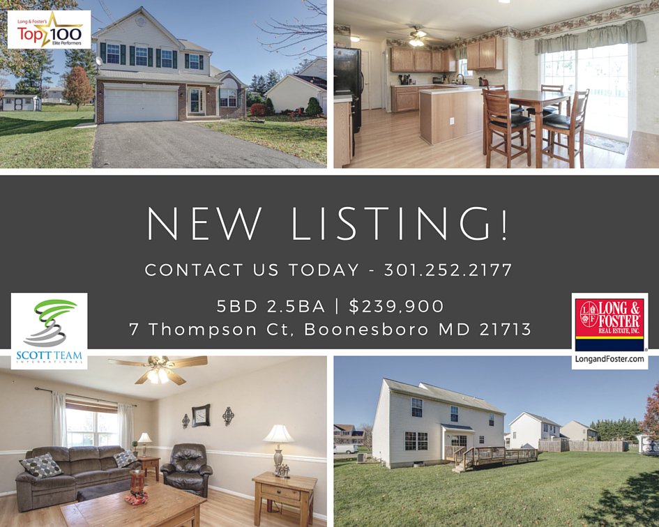ScottTeamInt's tweet image. [New Listing] 
7 Thompson Ct, Boonesboro MD 21713
5BD 2.5BA | $239,900
Video + Pics: bit.ly/1Y49tS1
