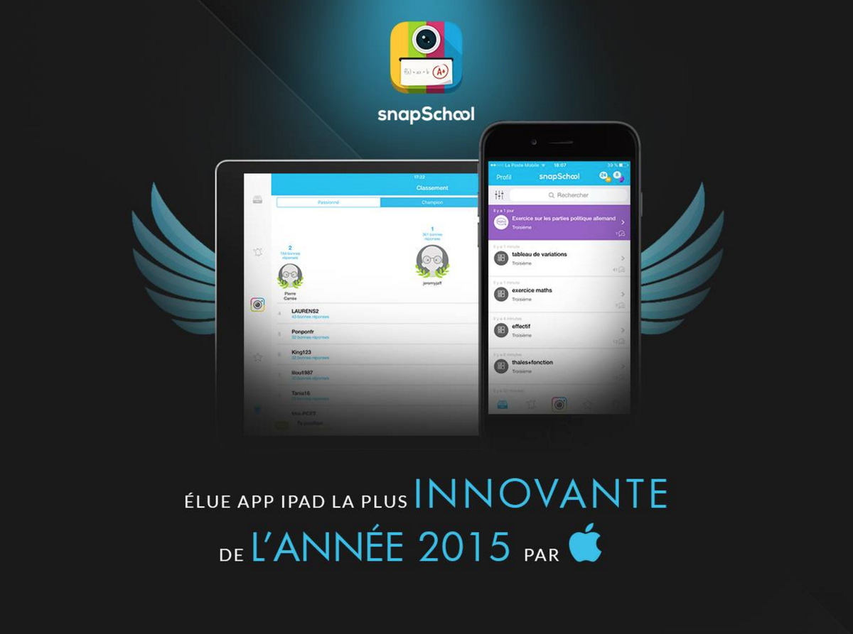 digiSchool_fr's tweet image. ★★★ #SnapSchool ➜ L&apos;Application iPad la plus innovante et la 21ème meilleure application iPhone ! Merci ! #2015 😊📱