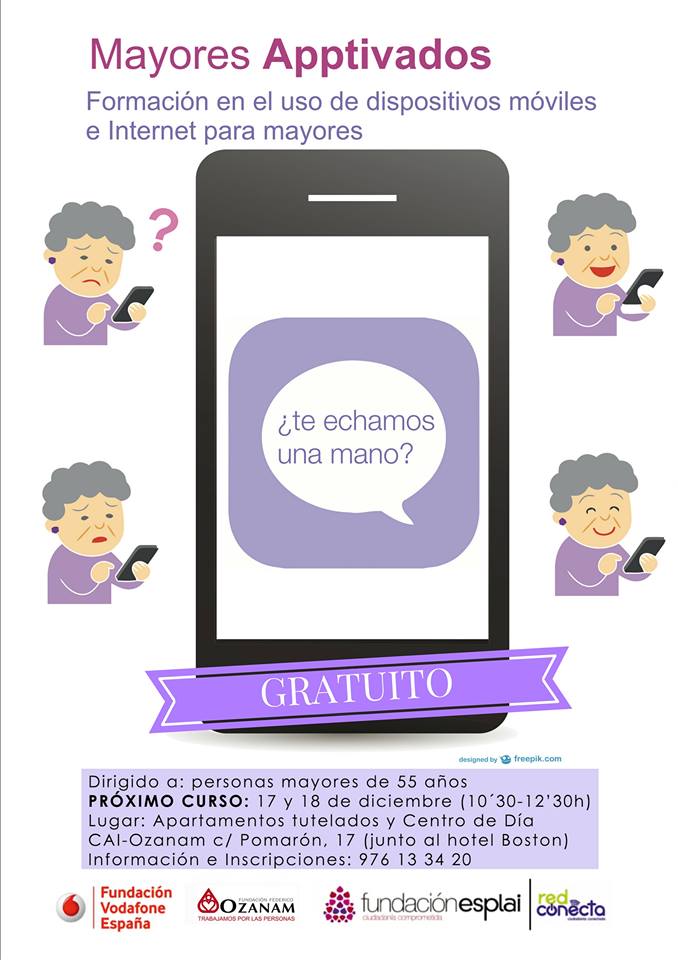 FundacionOzanam's tweet image. Sácale partido a tu móvil con el curso gratuito Mayores Apptivados
¡últimas plazas! ¡Apúntate! info: 976133420