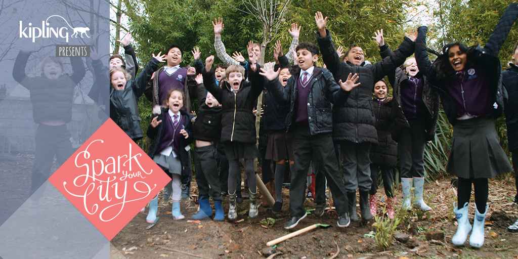 Happy kids! They received all greens from Thomasina’s greenhouse for their veggie garden :) #sparkyourcity
