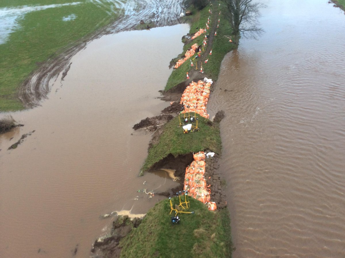 LancsPolice's tweet photo. The latest pictures from St Michaels showing the repairs to the River Wyre #lancsalert #teamresponse #flooding https://t.co/HUyYSvw51G
