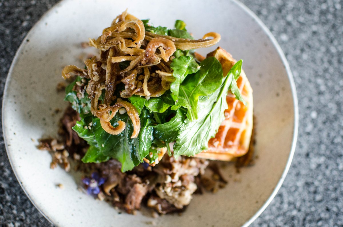 darkroux_la's tweet photo. Try our new Southern Style Waffles for lunch today! Fulfilling, unique and a touch of sweet.. Open 11am-2pm! https://t.co/n4TE17Tb44
