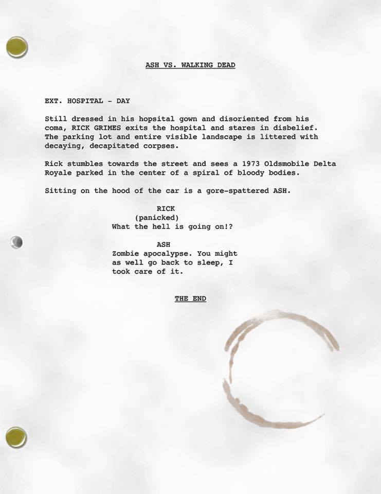 sitegoals's tweet photo. We love Bruce Campbell... #LeakedScript #AshvsTheWalkingDead #AshvsEvilDead https://t.co/Pnn5zrLckg https://t.co/sF4BnENkUW