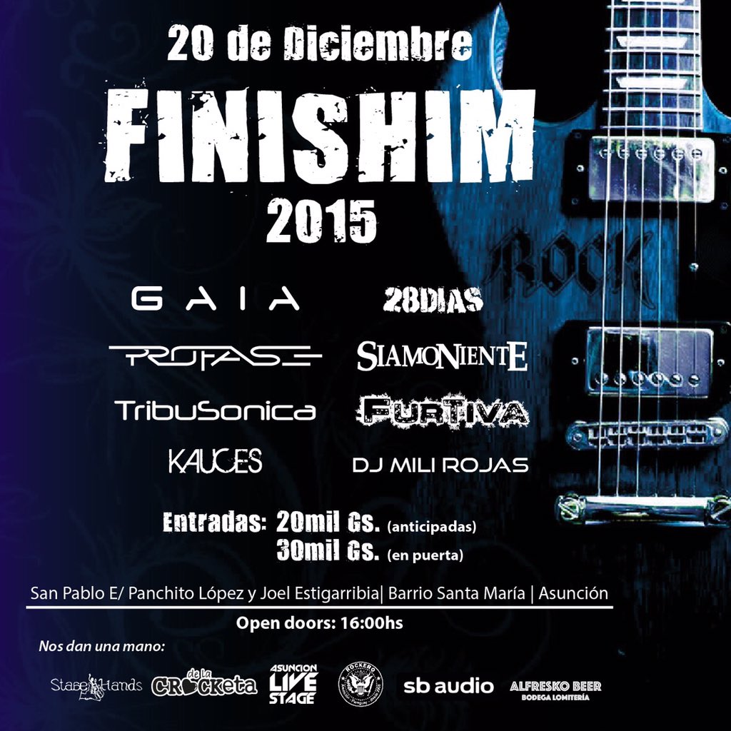 Profaserock's tweet photo. Anticipadas @rockeropy @delacROCKeta nos vemos el 20 @prensagaia @TribuSonica @siamoniente @28diasRockPy @Furtivapy https://t.co/aEAJC7If8a