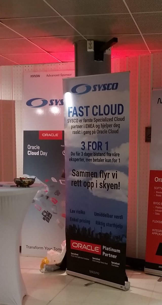 Xofmca's tweet image. If you&apos;re a Norwegian company using @OracleDatabase don&apos;t miss this opportunity by Sysco! #sysco #fastcloud