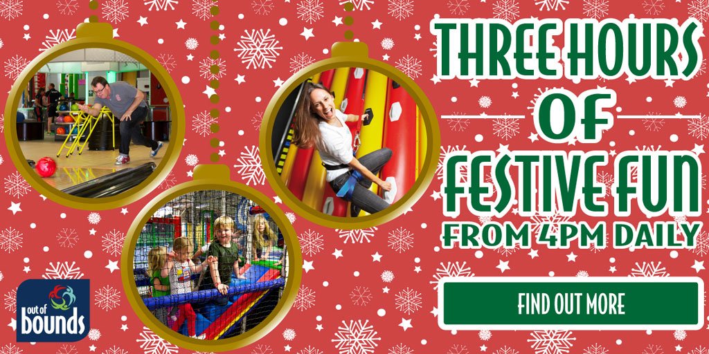 ooboundsuk's tweet photo. Enjoy 3 hours of fun from 4pm daily only £20 #offer #christmas #westsussex #GoOutOfBounds https://t.co/lcyiFoq31F https://t.co/9mlDBLPcoI