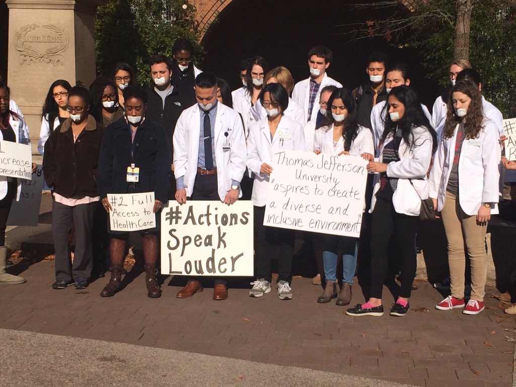 SKMC students promoting White Coats for Black Lives - changing the world for the better. Great work!