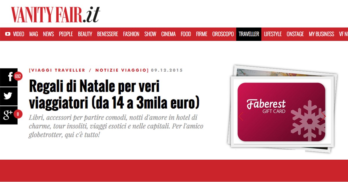 faberest_it's tweet photo. @VanityFairIt suggerisce la #Faberest #GiftCard tra i 25 regali per veri #Viaggiatori!
https://t.co/6VVD9Sb9je https://t.co/SuuX5EKhqi
