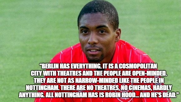 Footballtweet's tweet image. Bryan Roy after joining Nottingham Forest in 1994. 😂