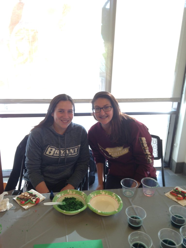 Come down and get a holiday beverage from the Bryant woman's rugby team