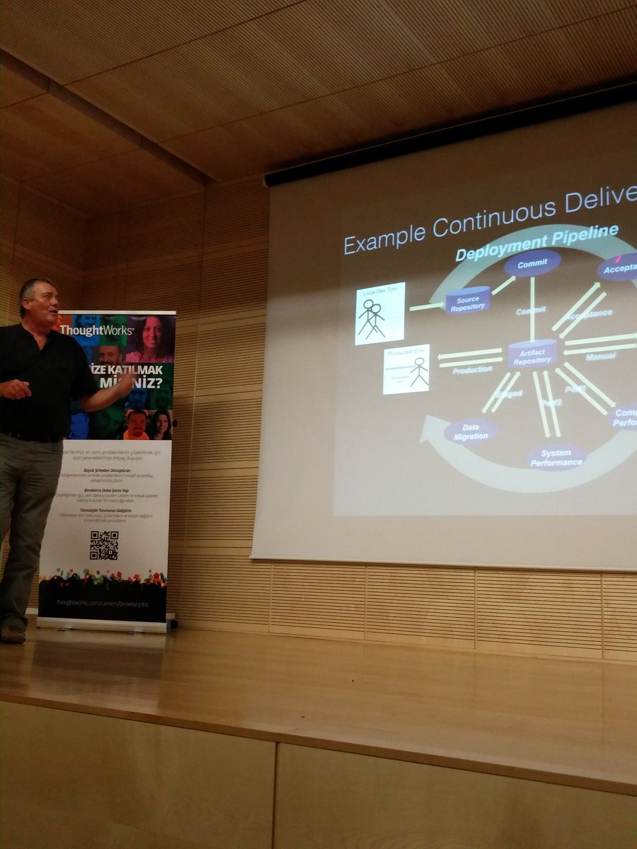 canav4r's tweet image. @davefarley77 and his baby #deploymentpipeline @IstanbulCoders @AgileTurkey #ContinuousDelivery