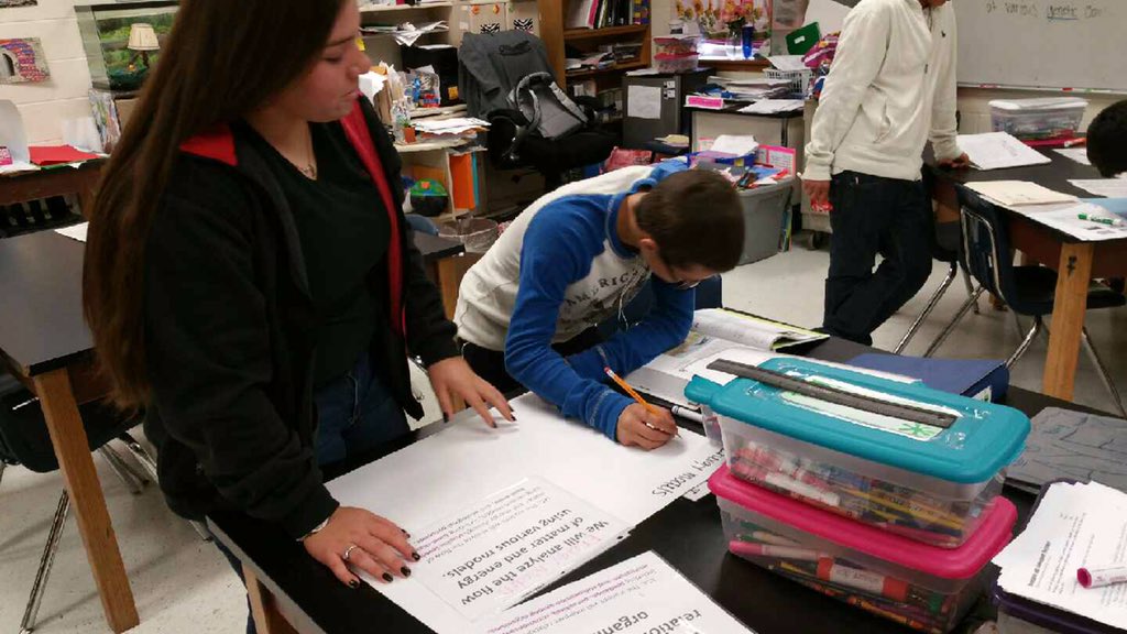 LHS_MLC's tweet photo. Biology students collaborate to reteach the teks learned this semester. Group work is awesome #LISD33 #MLCCProud https://t.co/i0OJp3auI5