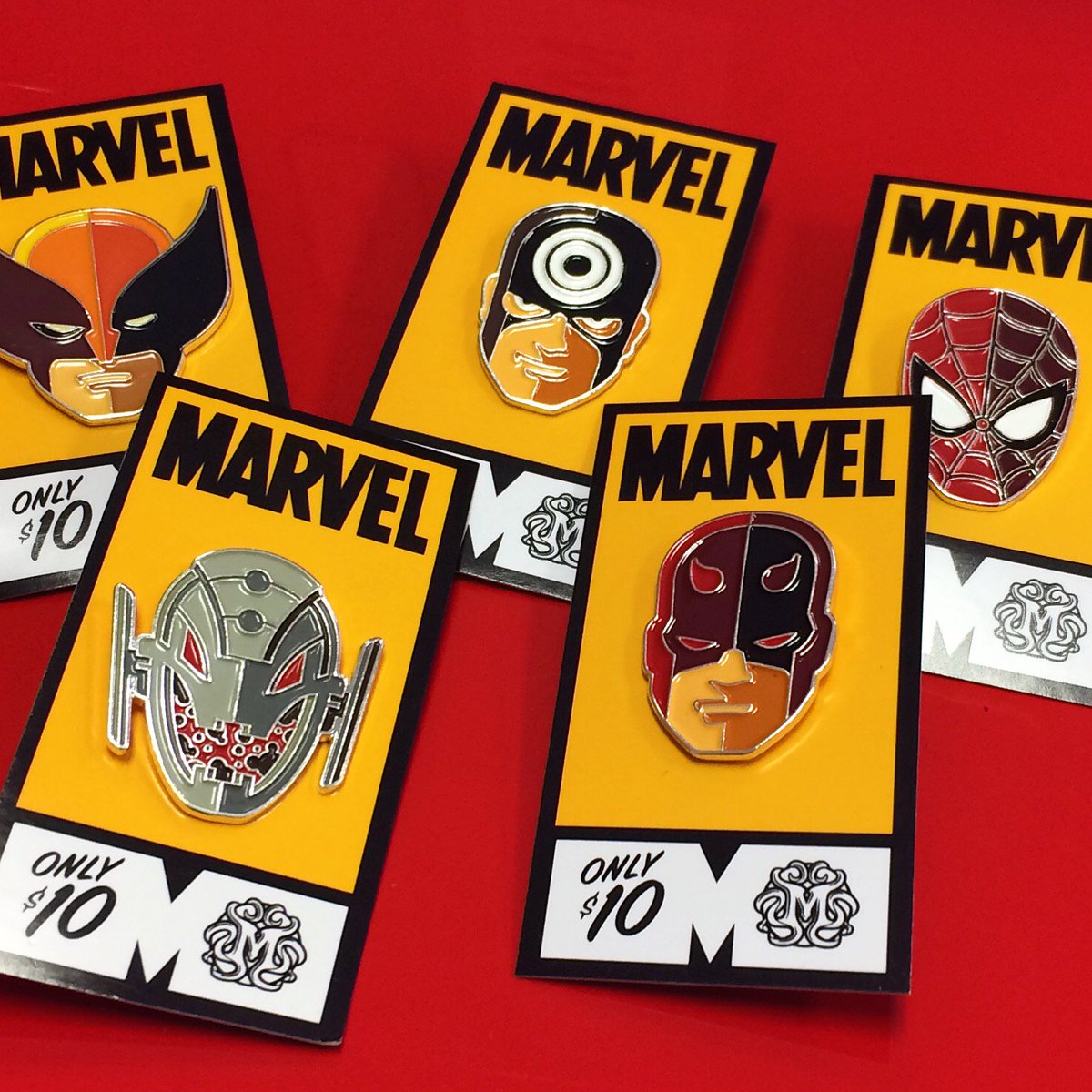 Tom Whalen's <a href="/Marvel/">Marvel Entertainment</a> character portrait pins turned out SO great. #SniktBamfThwip bit.ly/1NXXE0h