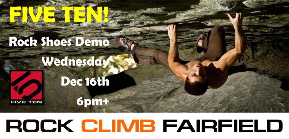 rockclimbff's tweet photo. @5Ten Rock Shoe demo Wednesday 16th Dec 6pm @rockclimbff #climbing #bouldering #RCFstrong https://t.co/O8S3nHzLv0