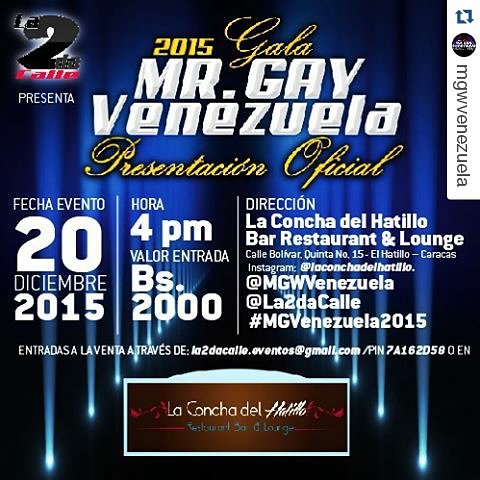 ConchaHatillo's tweet photo. #20dic 4pm GALA MISTER GAY VENEZUELA @ChikyTopShow reserva ya @La2daCalle @MGWVenezuela @amadeusgala https://t.co/UFSH9yVCoR