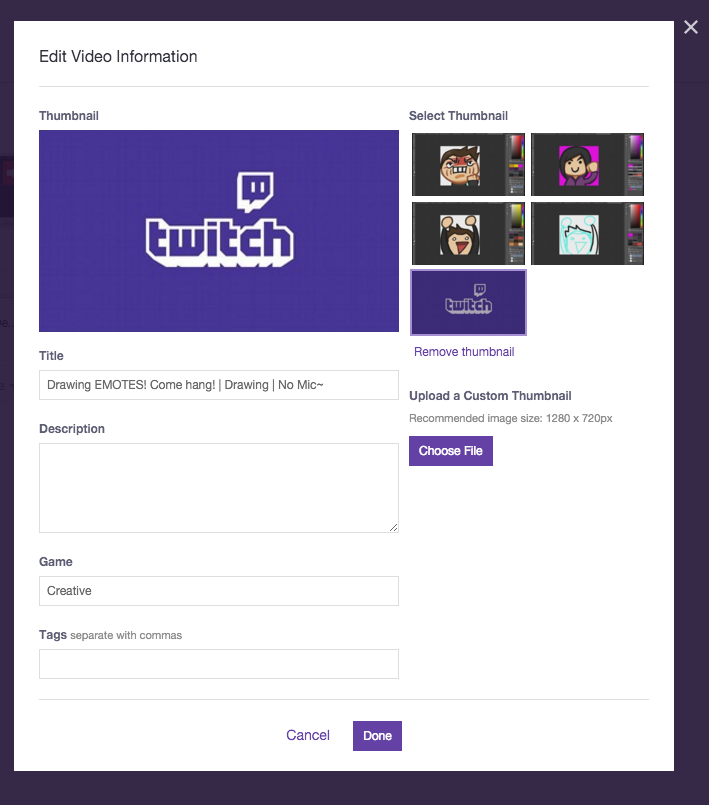 Twitch's tweet image. You wanted fully customized thumbnails, now you’ve got them. Learn more: blog.twitch.tv/2015/12/upload…