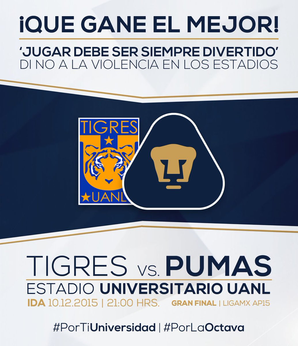 PumasMX's tweet photo. "Jugar debe ser siempre divertido"
¡Vamos Pumas, #PorLaOctava!
#PorTiUniversidad https://t.co/7Ntn7bXtfi