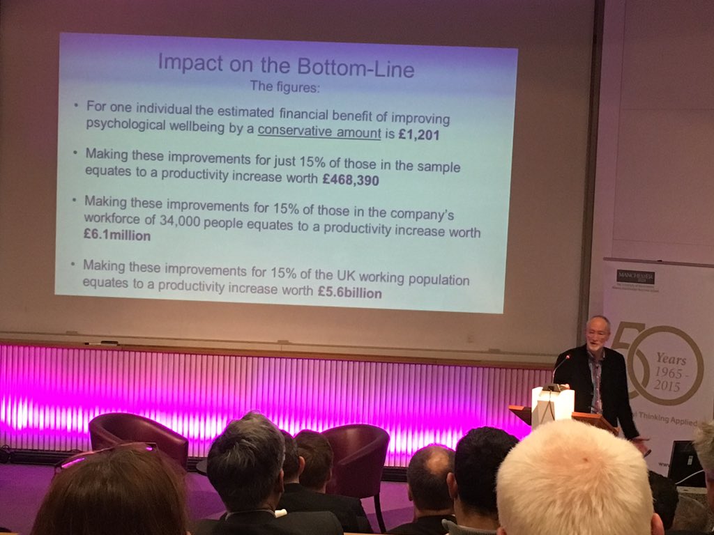 BehrouzIX's tweet photo. Fantastic lecture by @ProfCaryCooper at #mbs50 on the effects of workplace on mental health &amp; productivity. Amazing. https://t.co/b7sdukS5V5