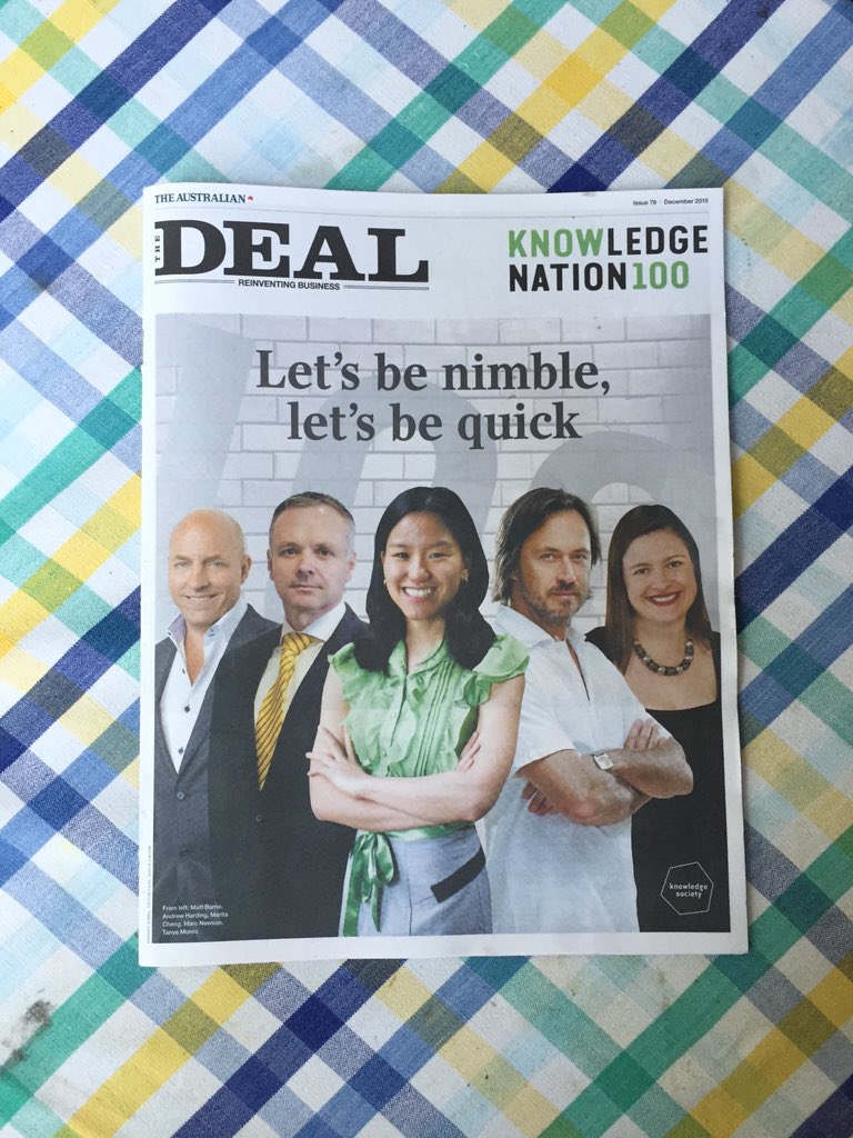 KnowledgeScty's tweet photo. Pick it up today! #LetsBeNimble @australian @RioTinto @maritacheng @tanyamonro https://t.co/tjP3lFOQGn