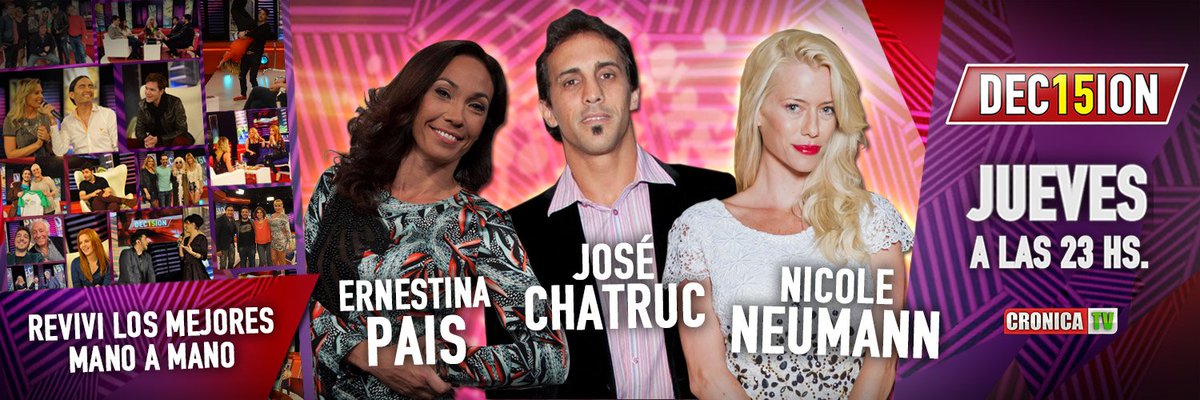 No te pierdas lo mejor de <a href="/ernepais/">Ernestina Pais</a>, <a href="/ChatrucJose2/">Jose Chatruc</a> y <a href="/nikitaneumann/">Nicole Neumann</a>!Con <a href="/jeymammon/">Jey Mammon</a> a las 23 por Crónica