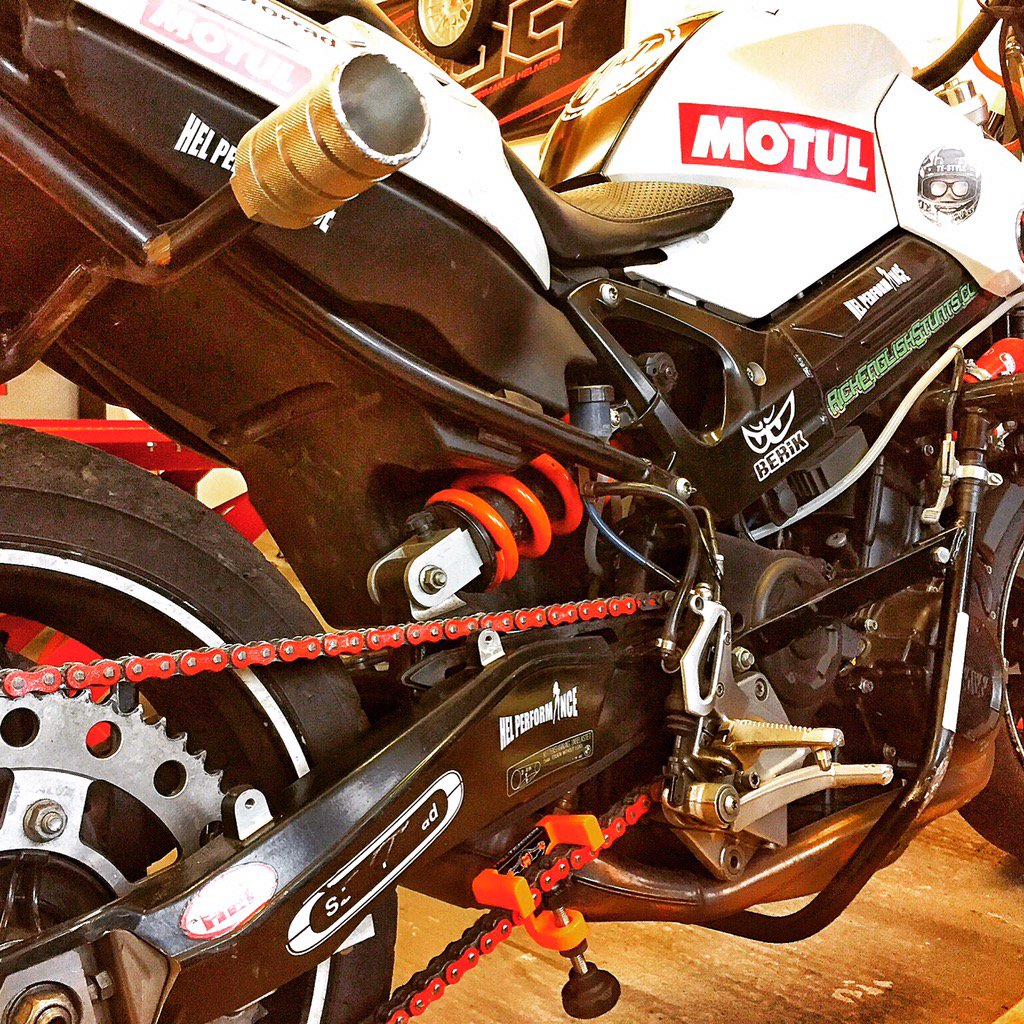 Chain Monkey on Rick English's awesome BMW stunt bike. Now 10% off for a limited time only!