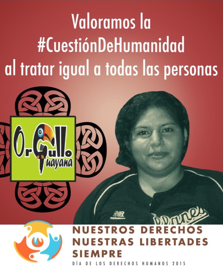 OrgulloGuayana's tweet photo. #DíaDDHH2015: Nuestros derechos y libertades, siempre #CuestiónDeHumanidad #SoyHumanaTengoDerechos #ÚneteSomosComoTú https://t.co/Z0DCQ9H16u