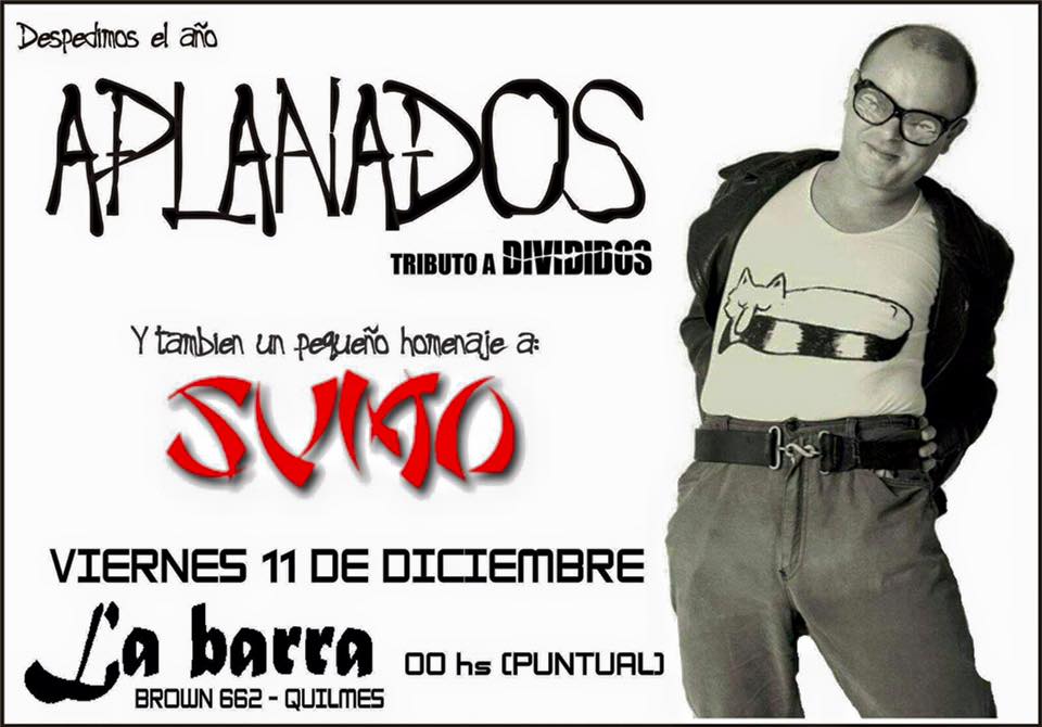 VIERNES 11 DE DICIEMBRE | 00hs > Aplanados Tributo a #Divididos en La Barra Bar-Pool (Brown 662 - #Quilmes)