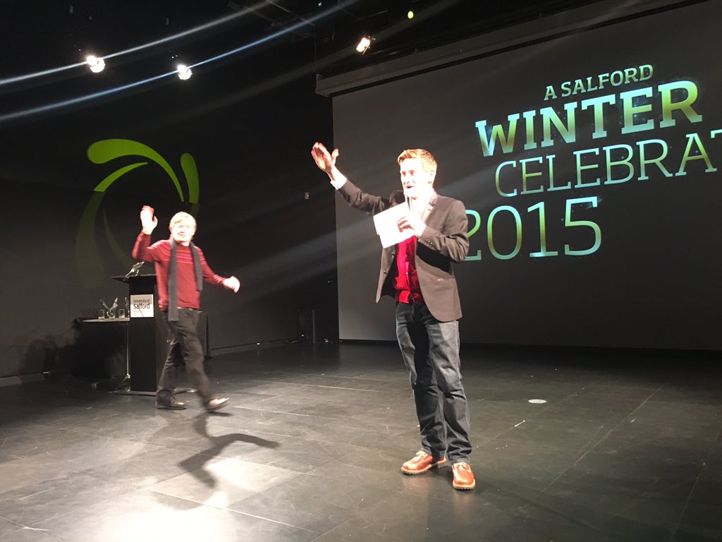 ProfKFairclough's tweet photo. Such a fun evening @SalfordAlumni Winter Celebration. With a few surprises..@ImKarlLucas #barringtonpowell https://t.co/Pj9m5O5HVF
