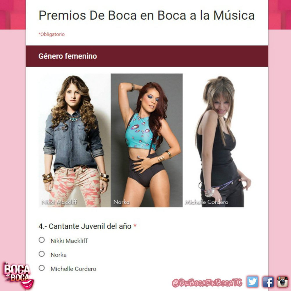 TCNautas's tweet photo. ¿Nikki Mackliff, Norka o Michelle Cordero? ¡Tú eliges! Ingresa a: https://t.co/xqJIo2KO7f y vota por tu favorita. https://t.co/lOcKVKnD0T