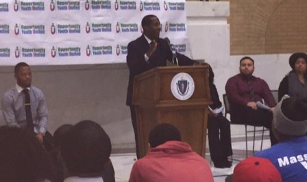 Opportunity Youth Speak event today. @MayorWarren encouraging #NewtonMA teens to communicate w/ legislators.