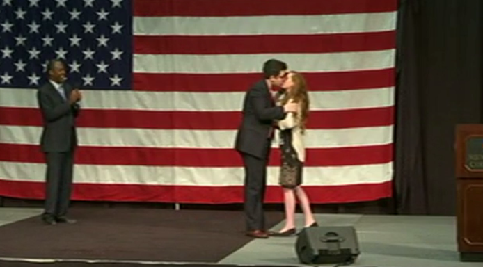FOX59's tweet photo. A marriage proposal just took place at the @RealBenCarson rally. She said yes! https://t.co/mWCsnbaHWD https://t.co/afW9Qo432D