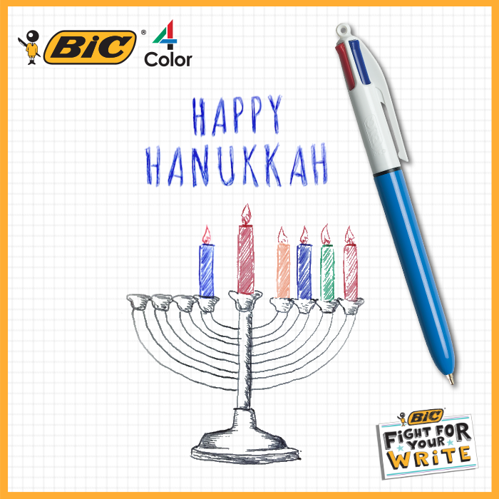 BICWrite's tweet photo. #HappyHanukkah from #BIC4Color. https://t.co/KJngjvTqTr