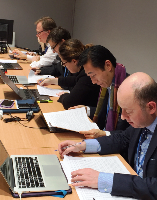 AusCOP21's tweet photo. Latest #COP21 text out. Another long night of analysing and negotiating ahead for the delegation. https://t.co/vuJC1tiere