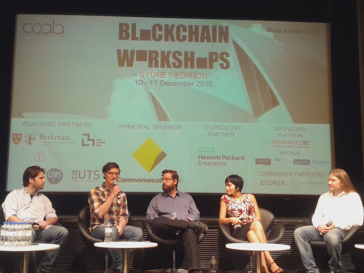 Andrew_Syd's tweet photo. #BlockchainSYD day 2 with Internet of Smart Things panel comprising Filament, New School, IBM, Ethereum and Cellabz https://t.co/dWIcrTx5rN