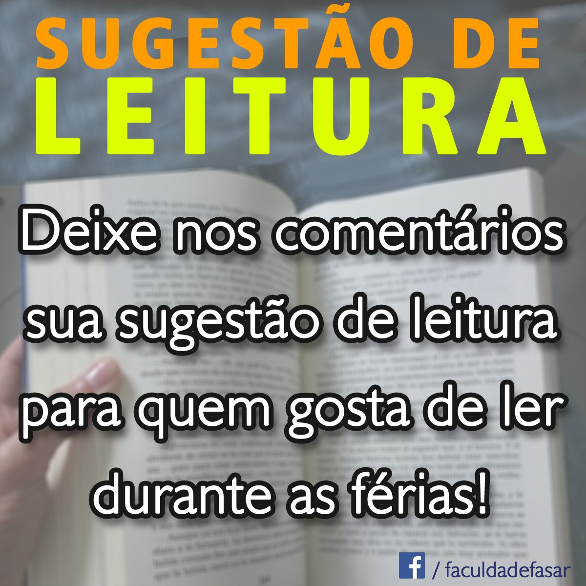 unifasar's tweet photo. Quais os seus #livros favoritos?
#dicadeleitura #FériasFASAR https://t.co/VfDWfX91WM