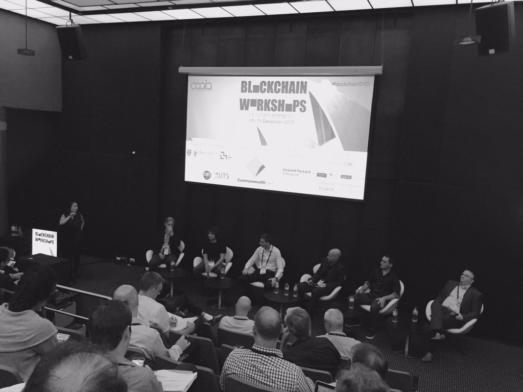 gmcmullen's tweet photo. Blockchain allows system in which "your reputation grows as you behave honestly" @talkhardbeheard #BlockchainSYD https://t.co/hEs2TXT07j